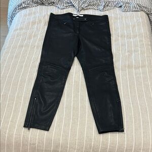 Nordstrom Black Faux Leather Skinny Jeans with Ankle Zippers